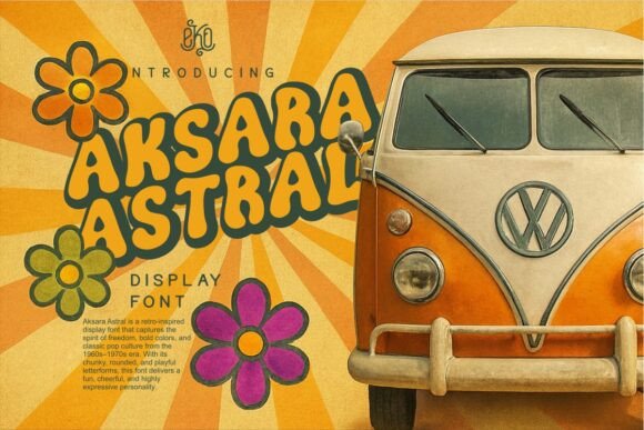 Bringing 70s Retro Vibes to Life with Aksara Astral Typeface