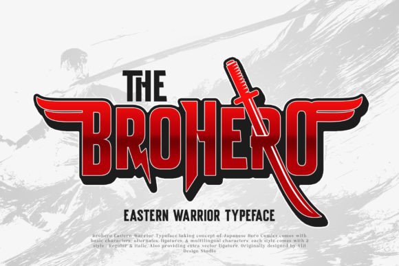 Brohero Font: Bold Samurai Style for Action Campaigns