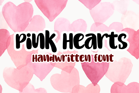 Pink Hearts: A Handwritten Display Font for Editorial Design